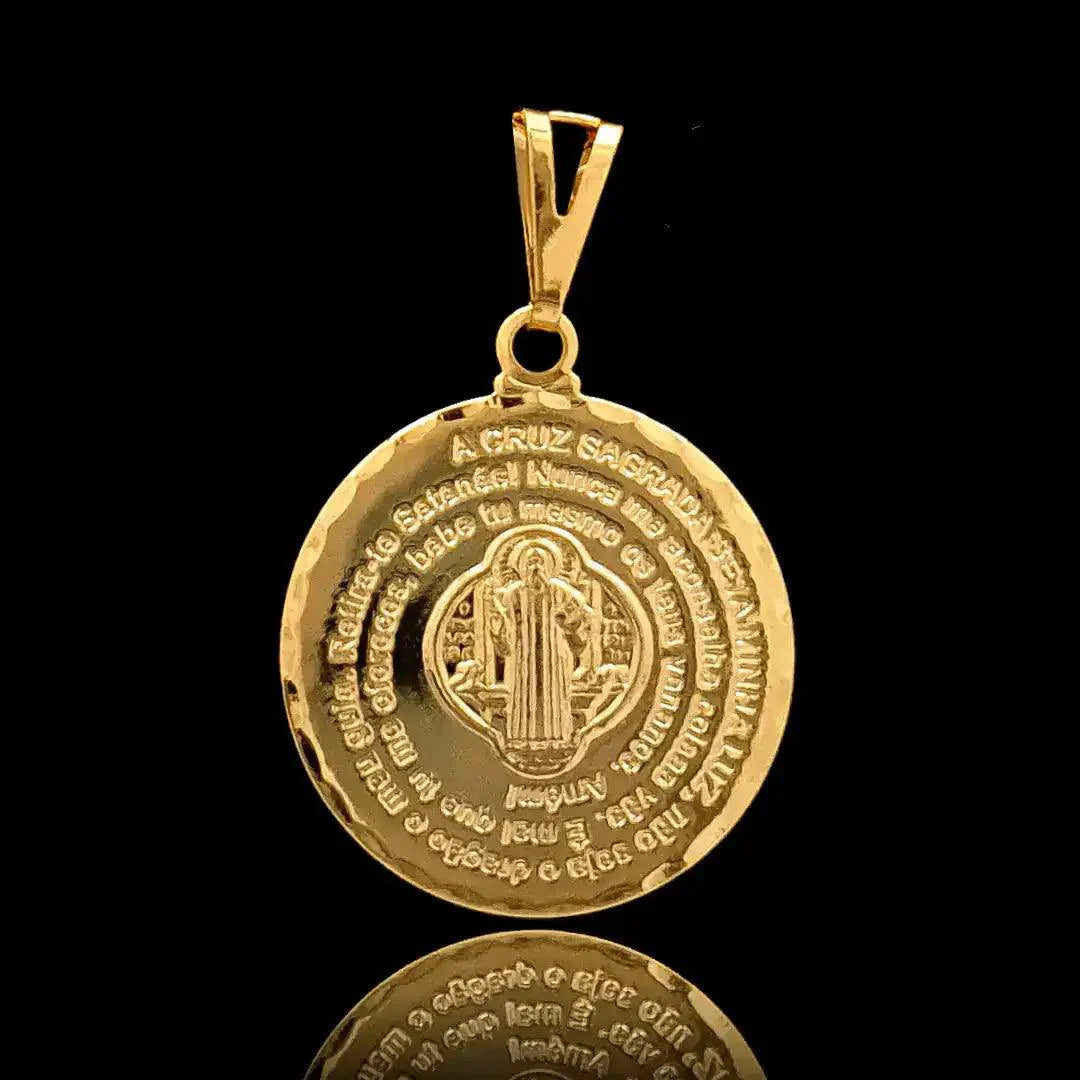 Pingente São Bento Banhado a Ouro 24k