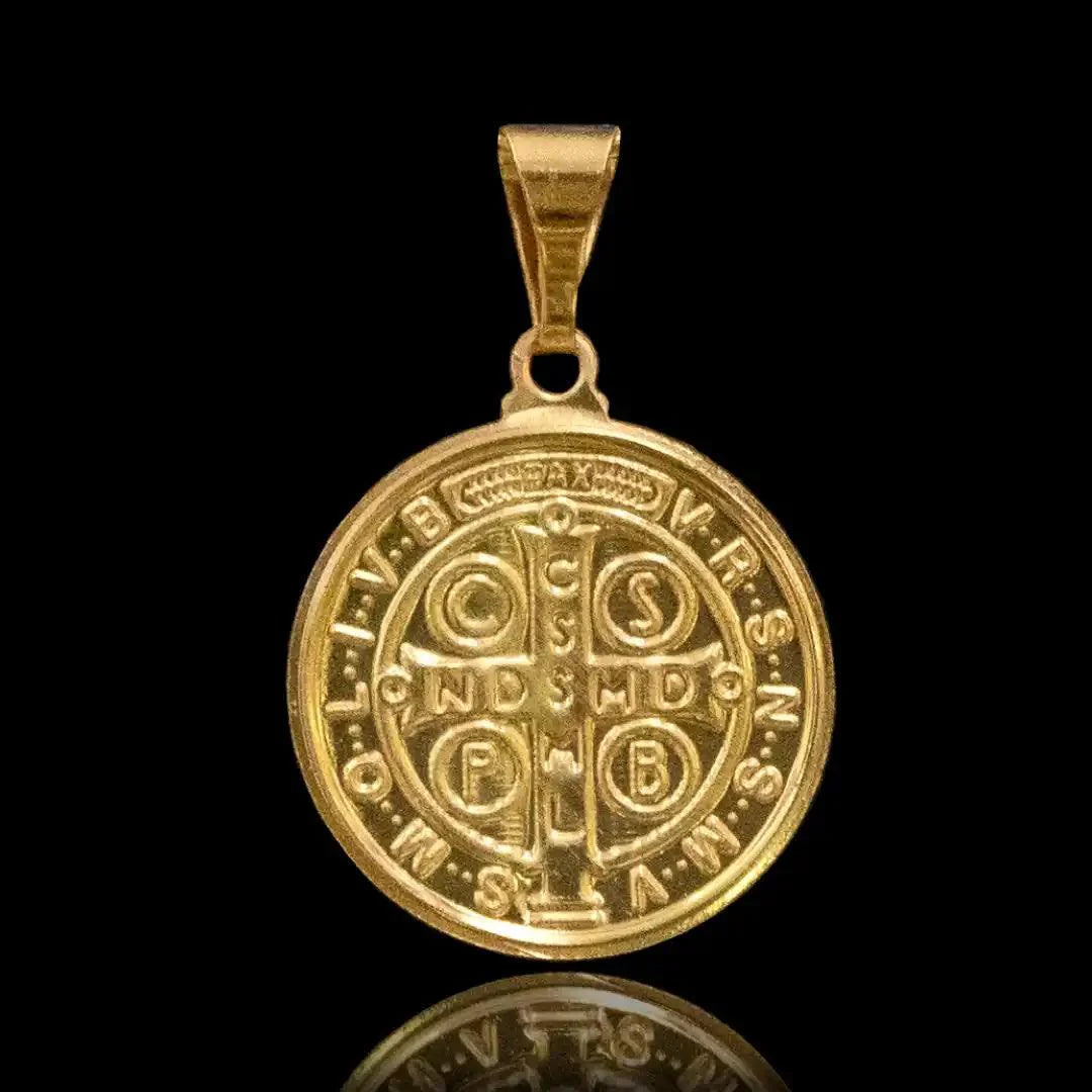 Pingente São Bento Banhado a Ouro 24k