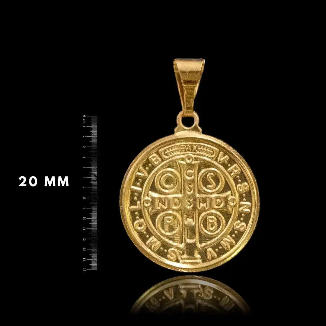 Pingente São Bento Banhado a Ouro 24k