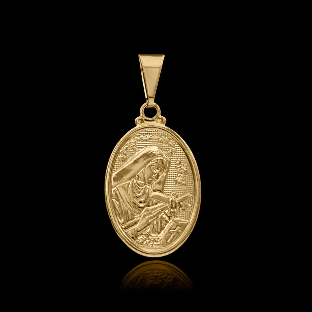 Pingente Santa Rita Banhado a Ouro 24k