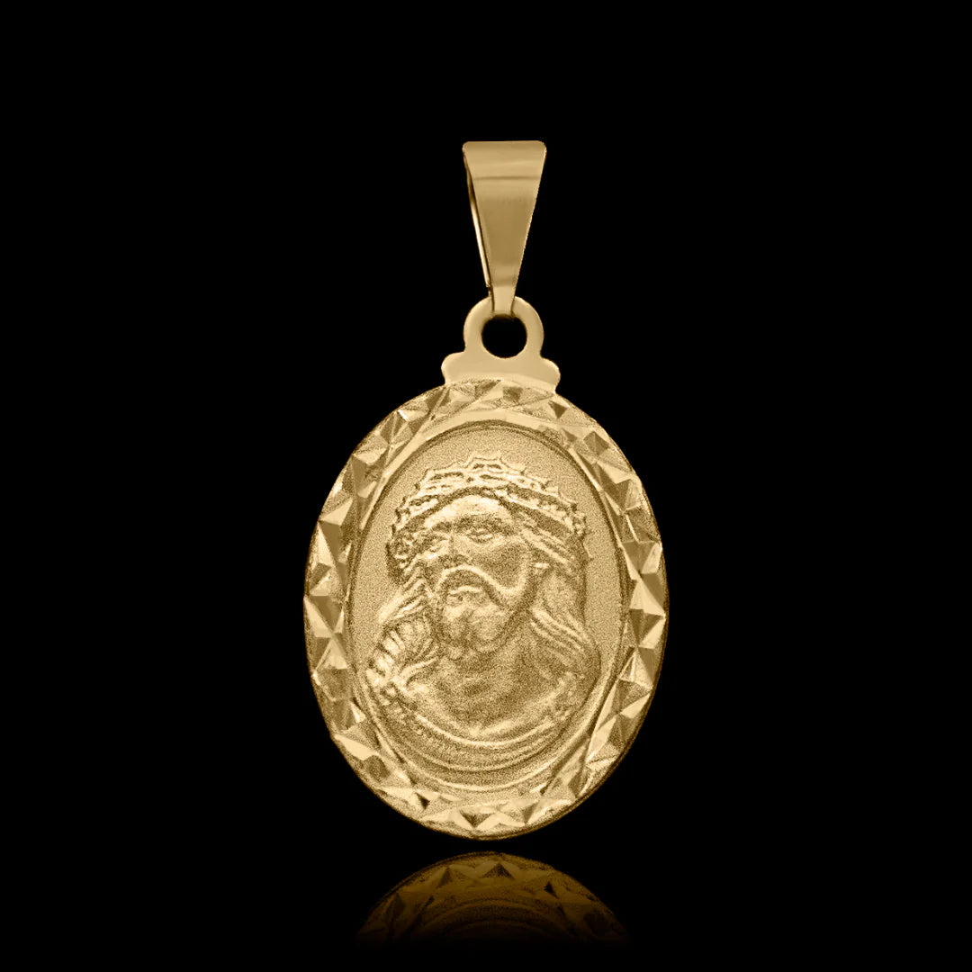 Pingente Busto Jesus Detalhado Banhado a Ouro 24k