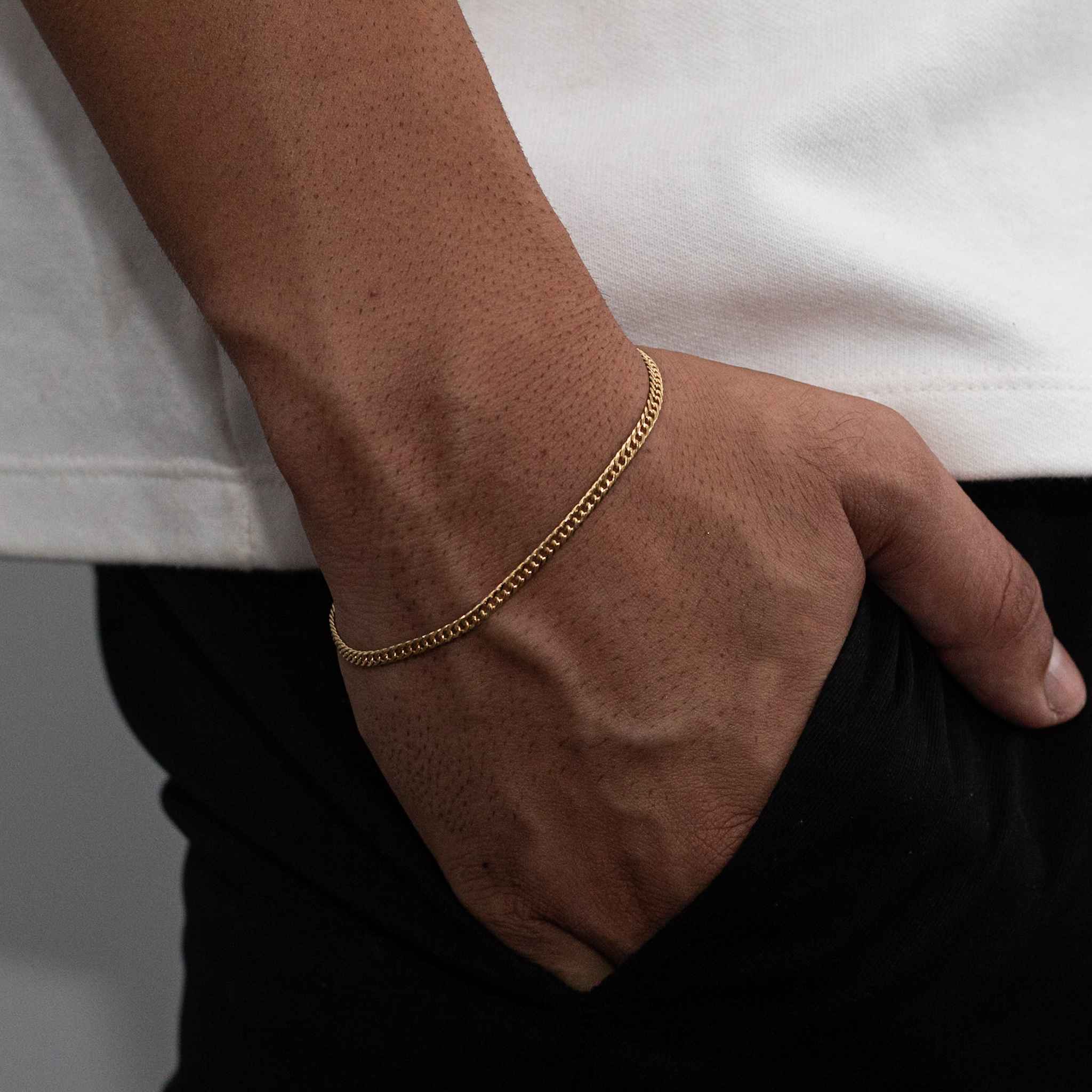 Pulseira Grumet Dupla 3mm Banhado a Ouro 24k