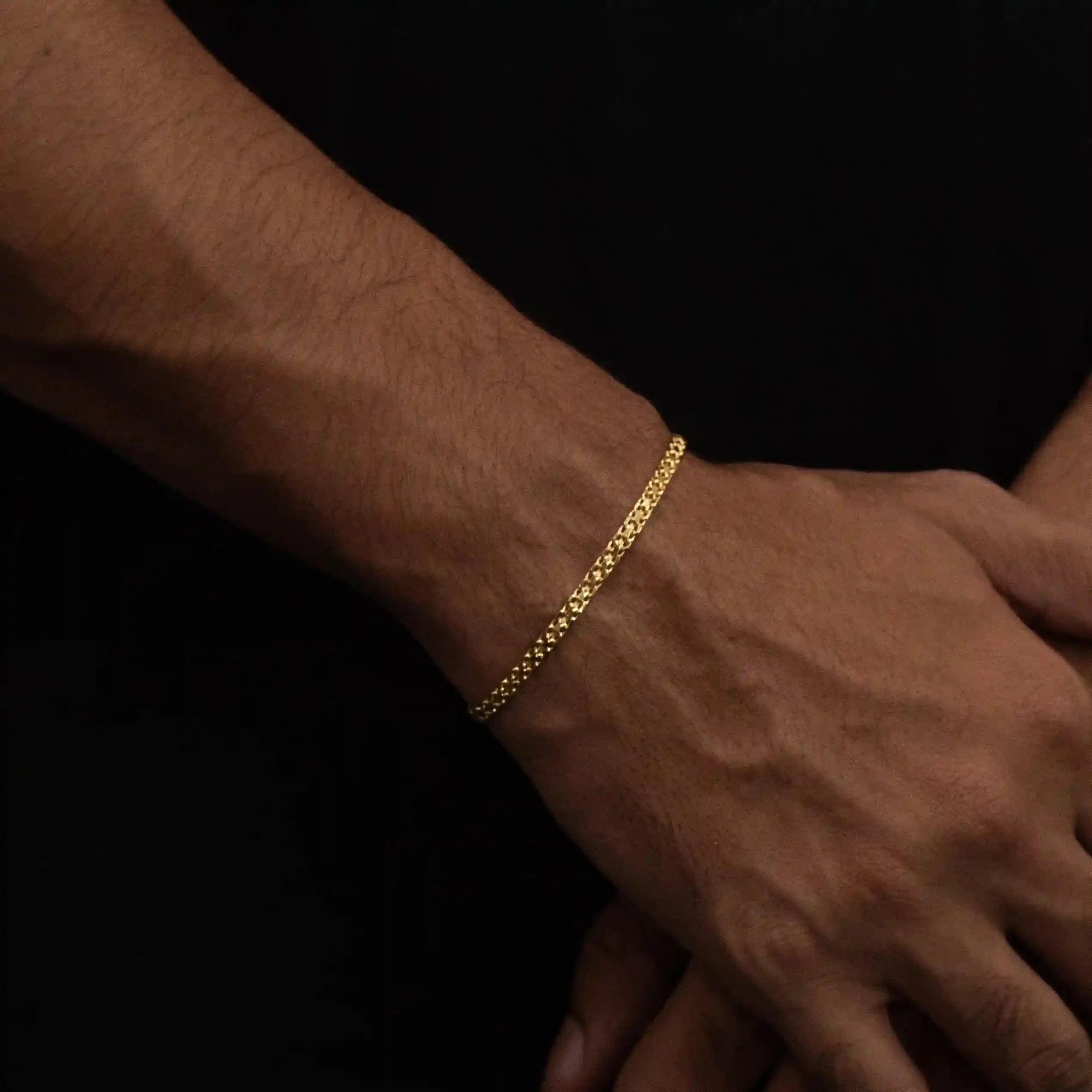 Pulseira Cadeado Duplo 3,5mm Banhado a Ouro 24k