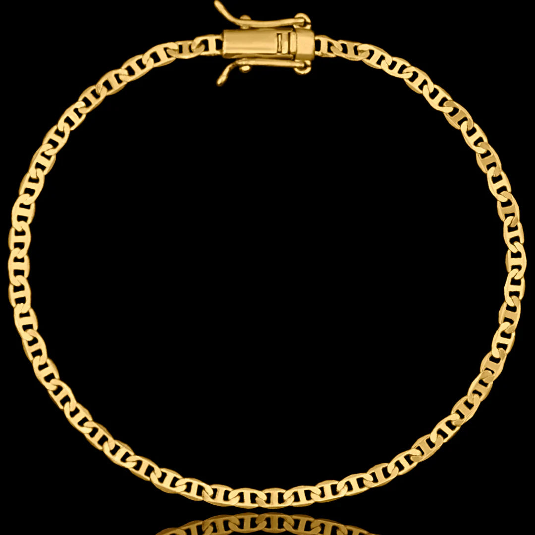 Pulseira Mariner 3mm Banhado a Ouro 24k