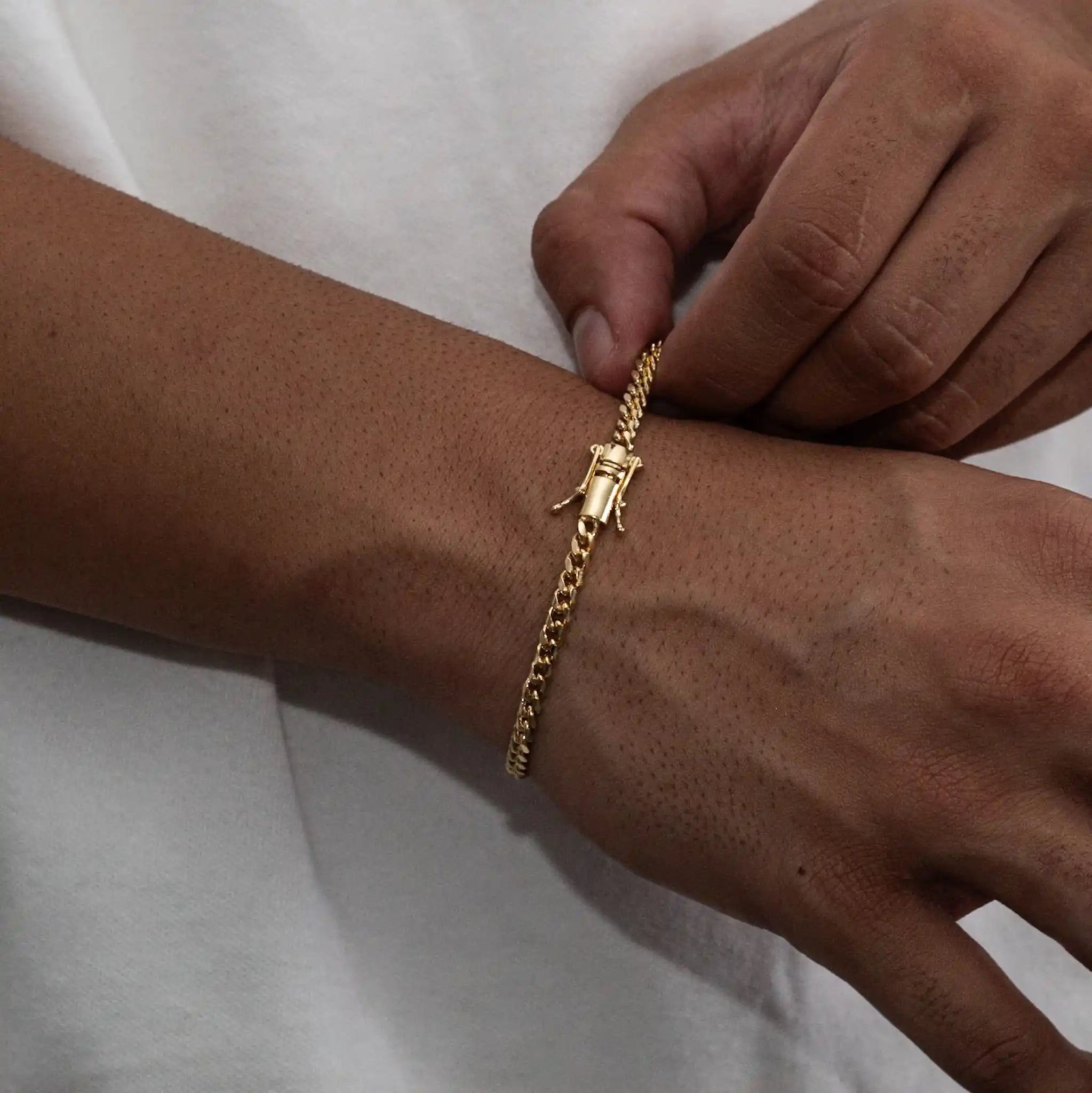 Pulseira Cuban 4mm Banhado a Ouro 24k