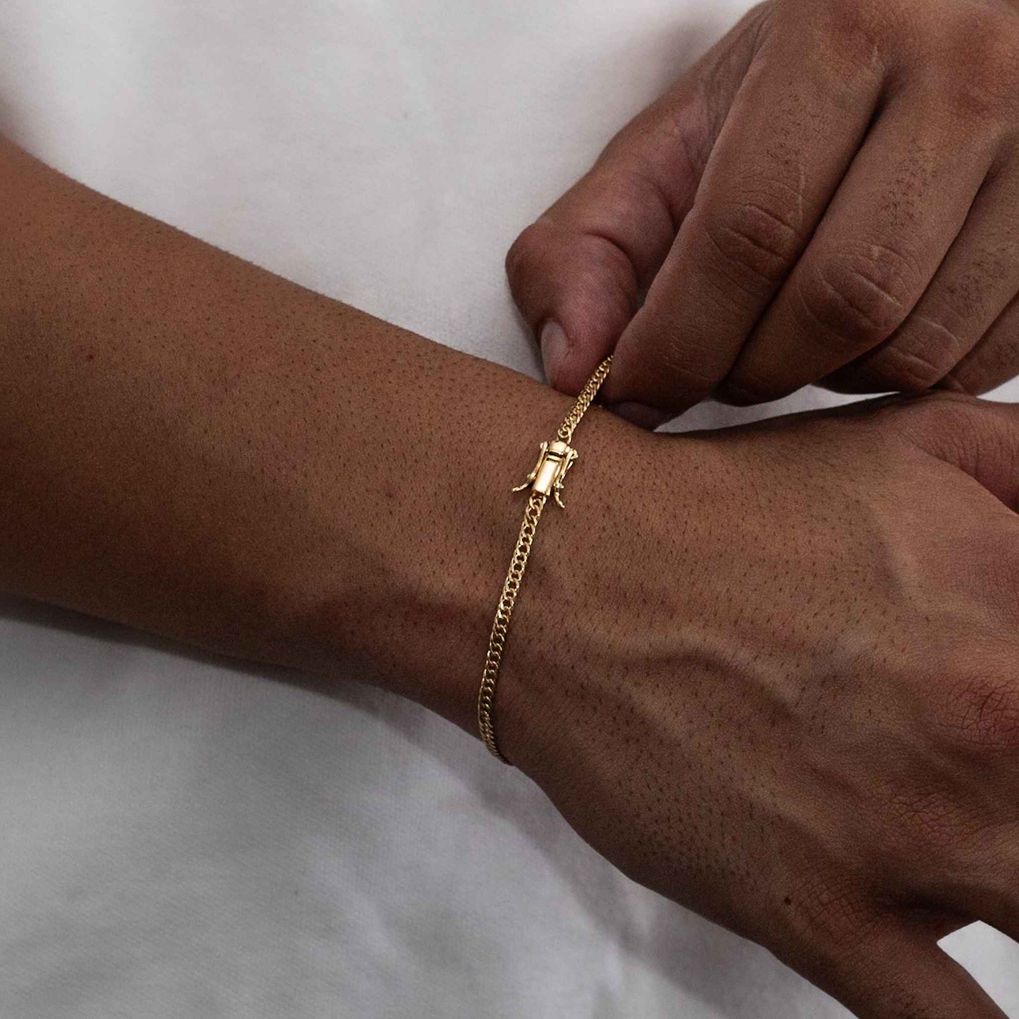 Pulseira Grumet Dupla 3mm Banhado a Ouro 24k