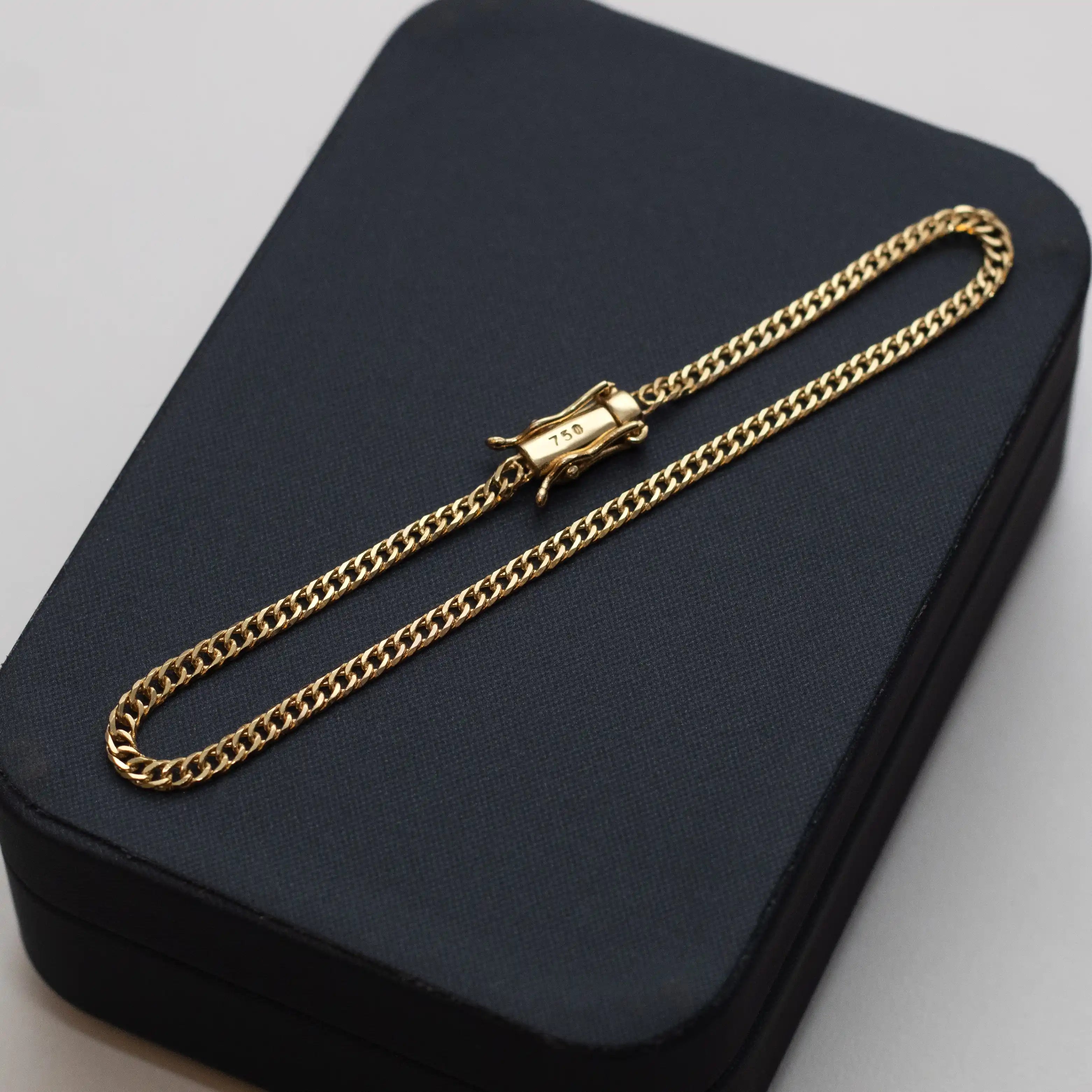 Pulseira Grumet Dupla 3mm Banhado a Ouro 24k