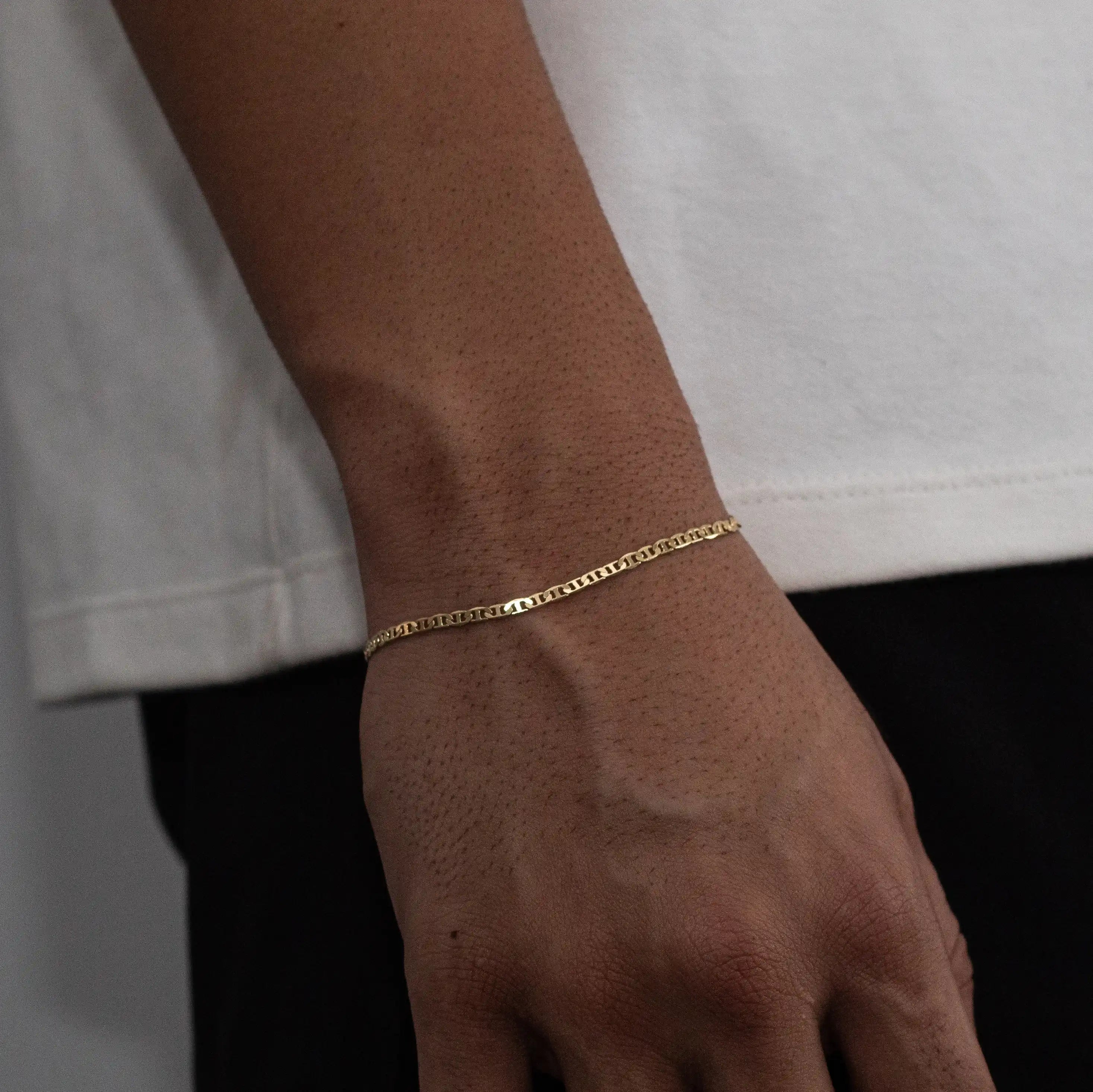 Pulseira Mariner 3mm Banhado a Ouro 24k