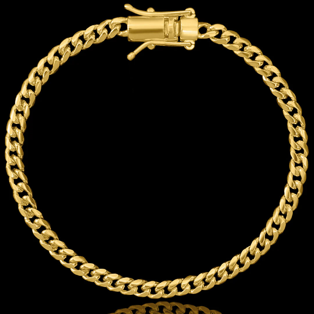 Pulseira Cuban 4mm Banhado a Ouro 24k