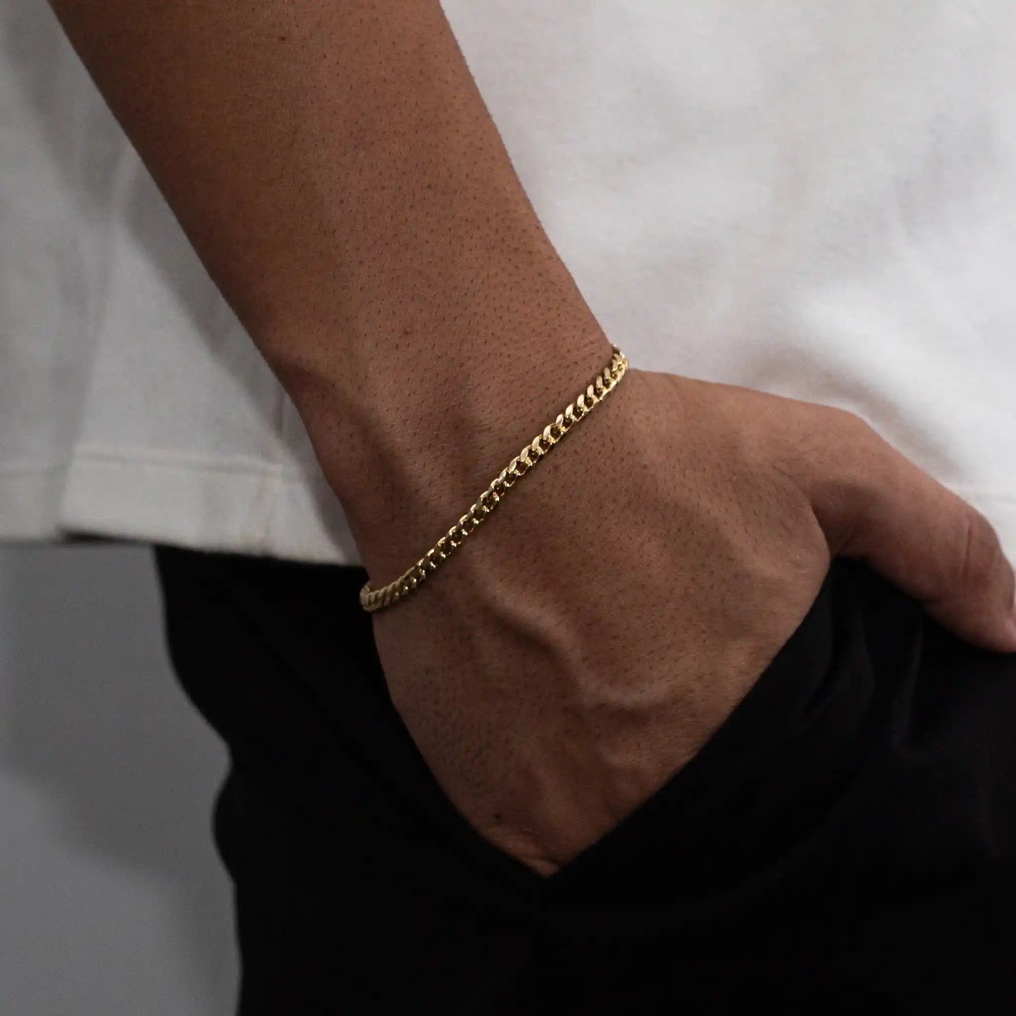 Pulseira Cuban 4mm Banhado a Ouro 24k