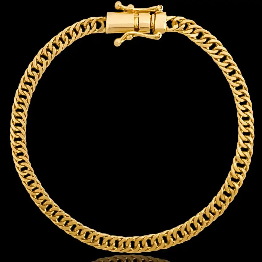 Pulseira Grumet Dupla 4mm Banhado a Ouro 24k