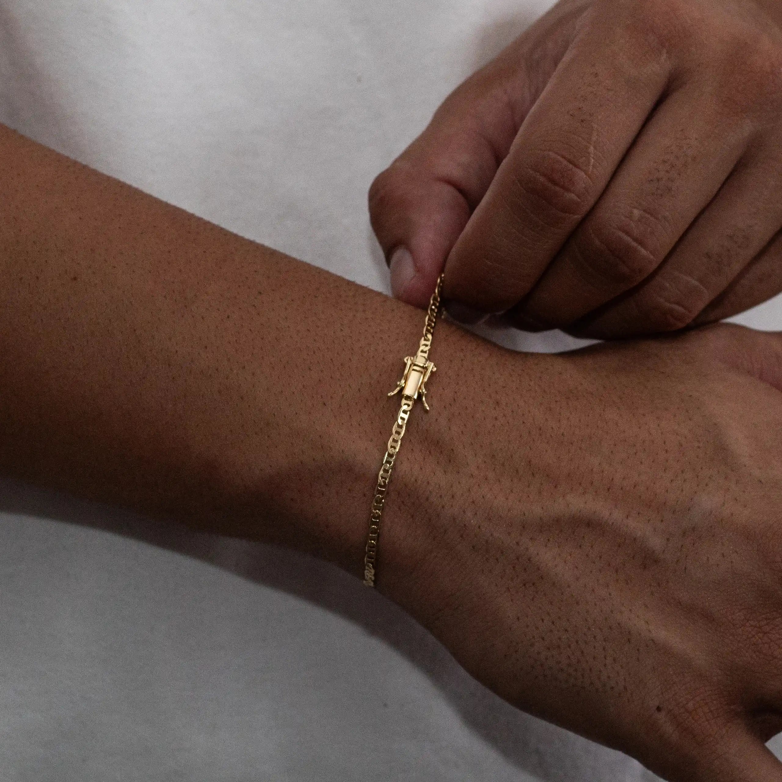 Pulseira Mariner 3mm Banhado a Ouro 24k