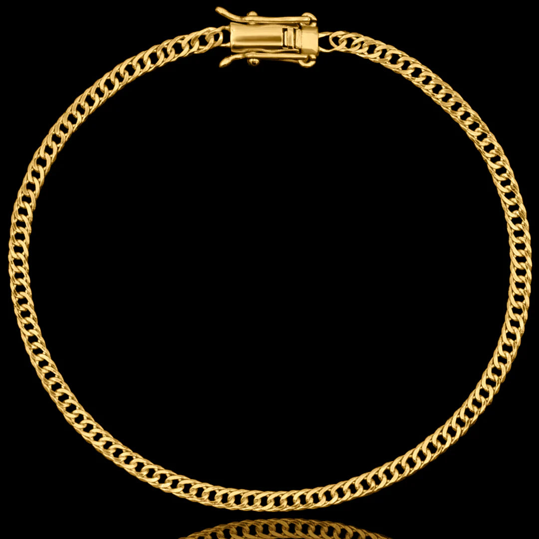 Pulseira Grumet Dupla 3mm Banhado a Ouro 24k