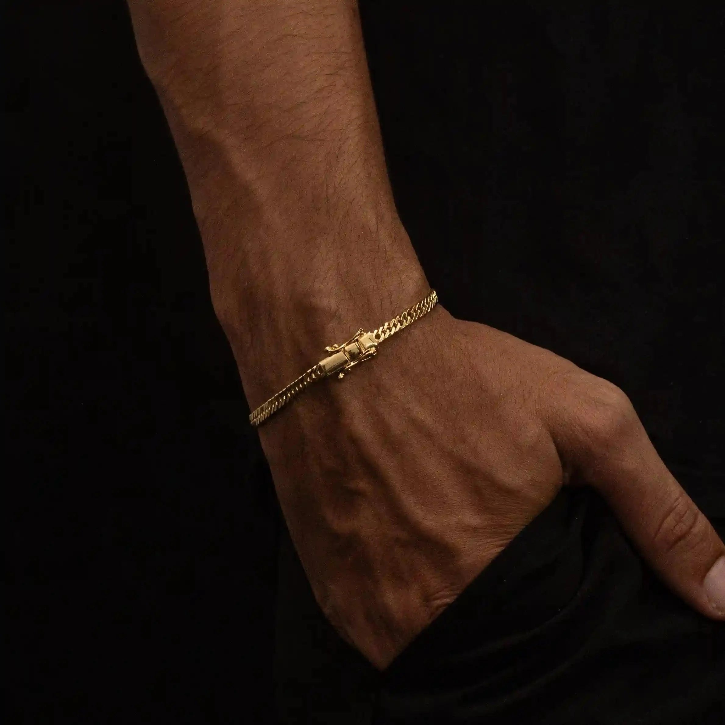 Pulseira Grumet Dupla 4mm Banhado a Ouro 24k