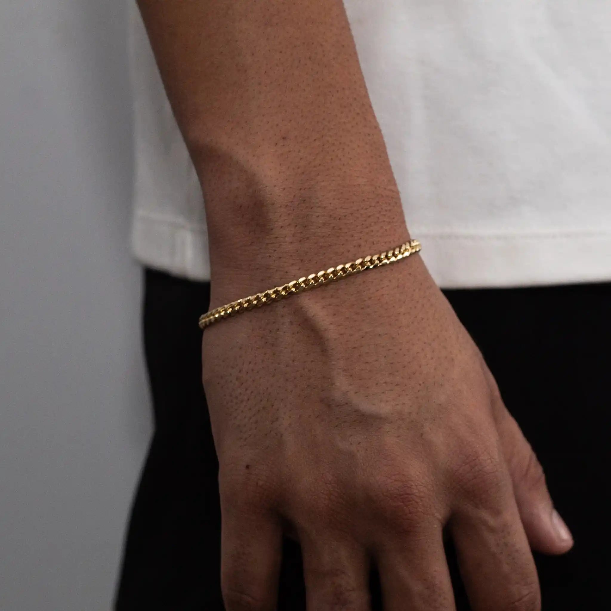Pulseira Cuban 4mm Banhado a Ouro 24k