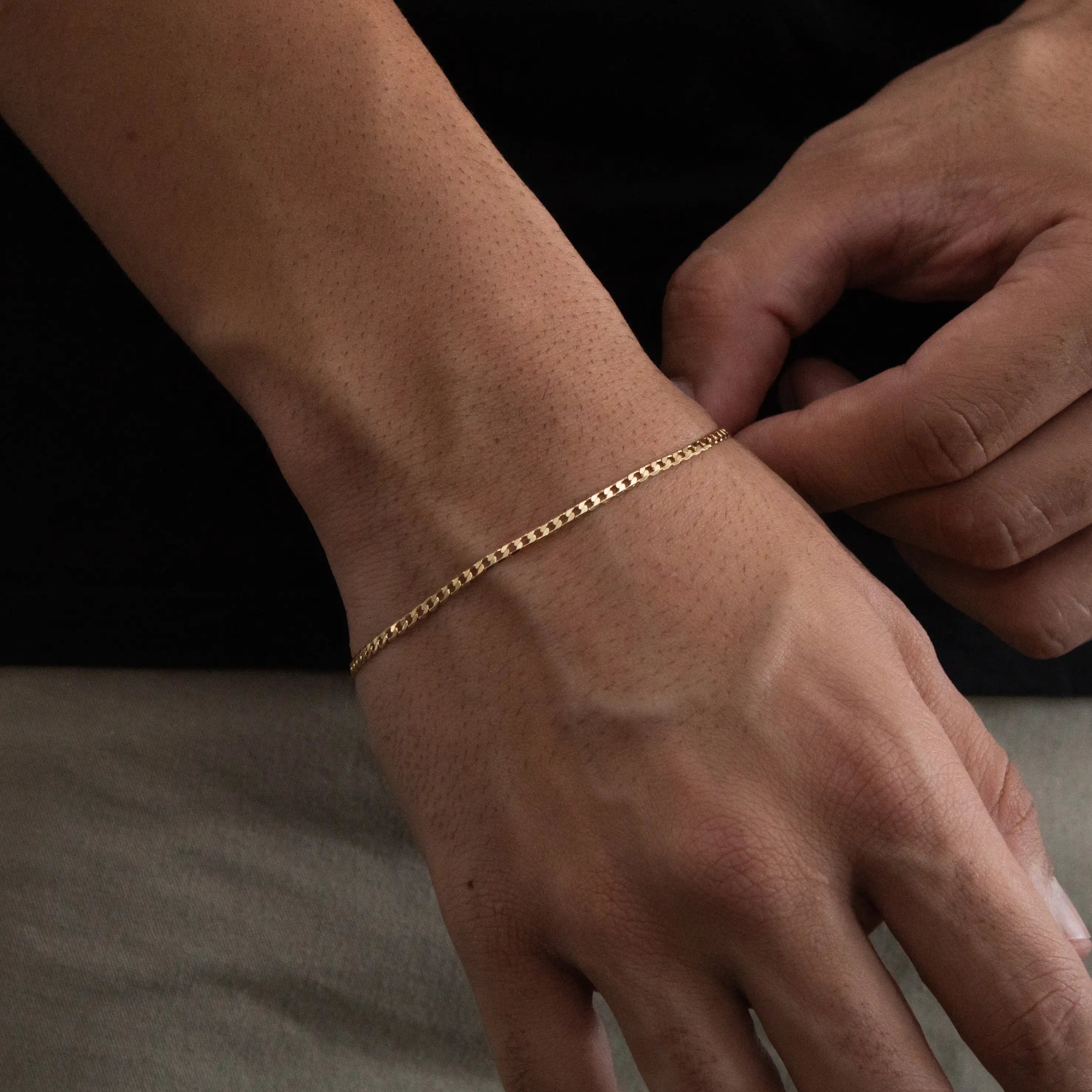 Pulseira Grumet Escama 2mm Banhado a Ouro 24k
