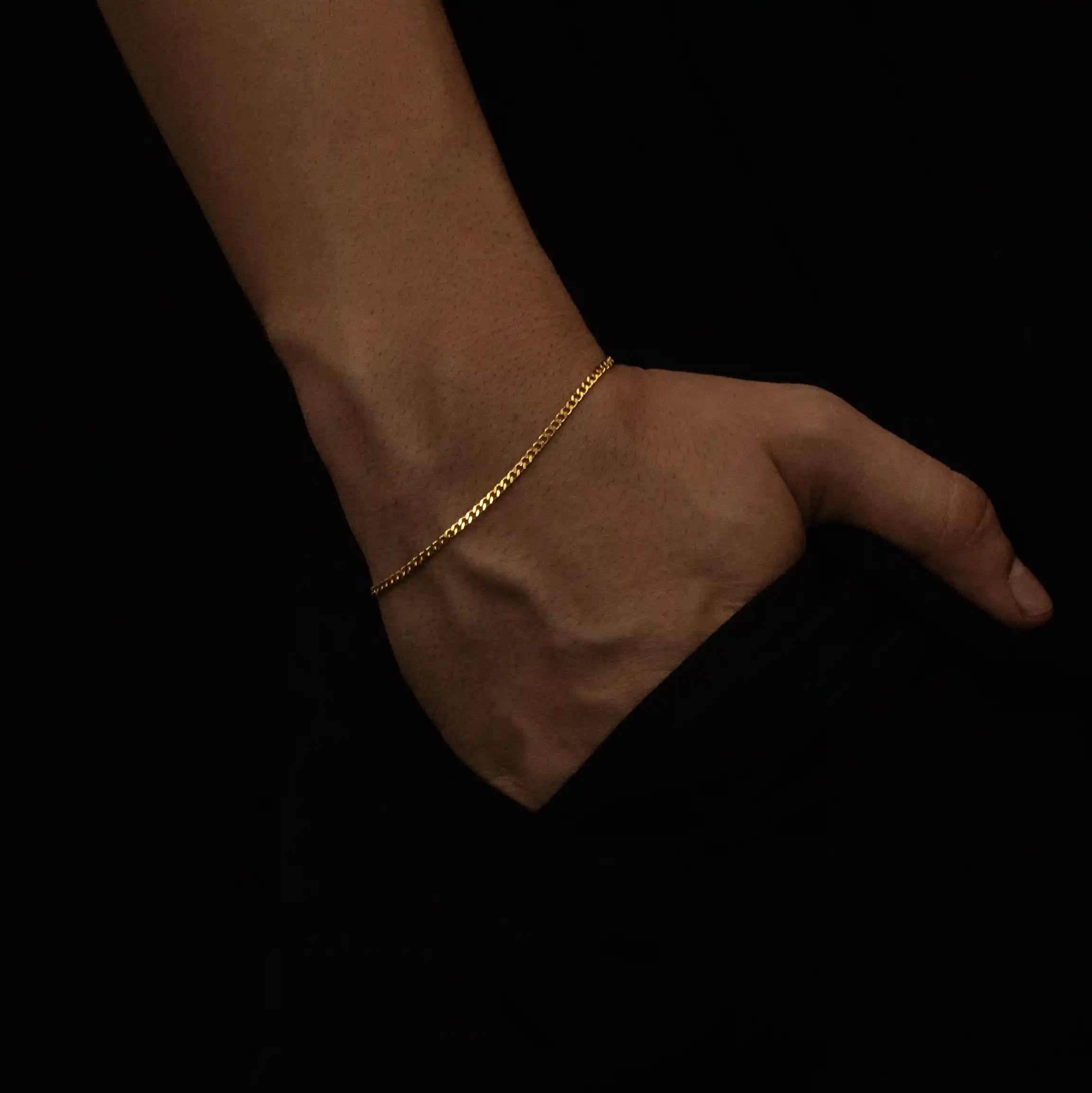 Pulseira grumet 2,5mm banhado a ouro 24k