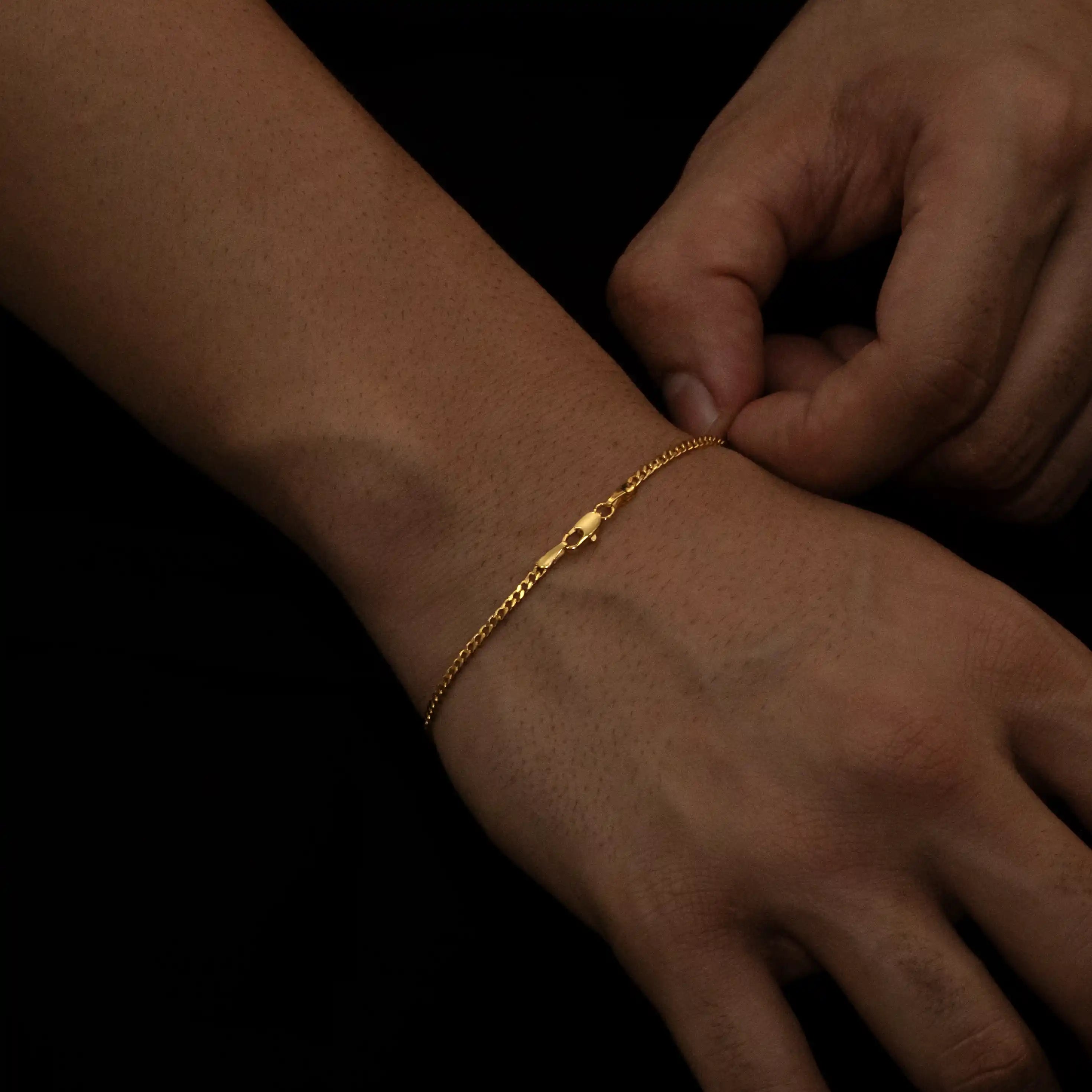 Pulseira grumet 2,5mm banhado a ouro 24k