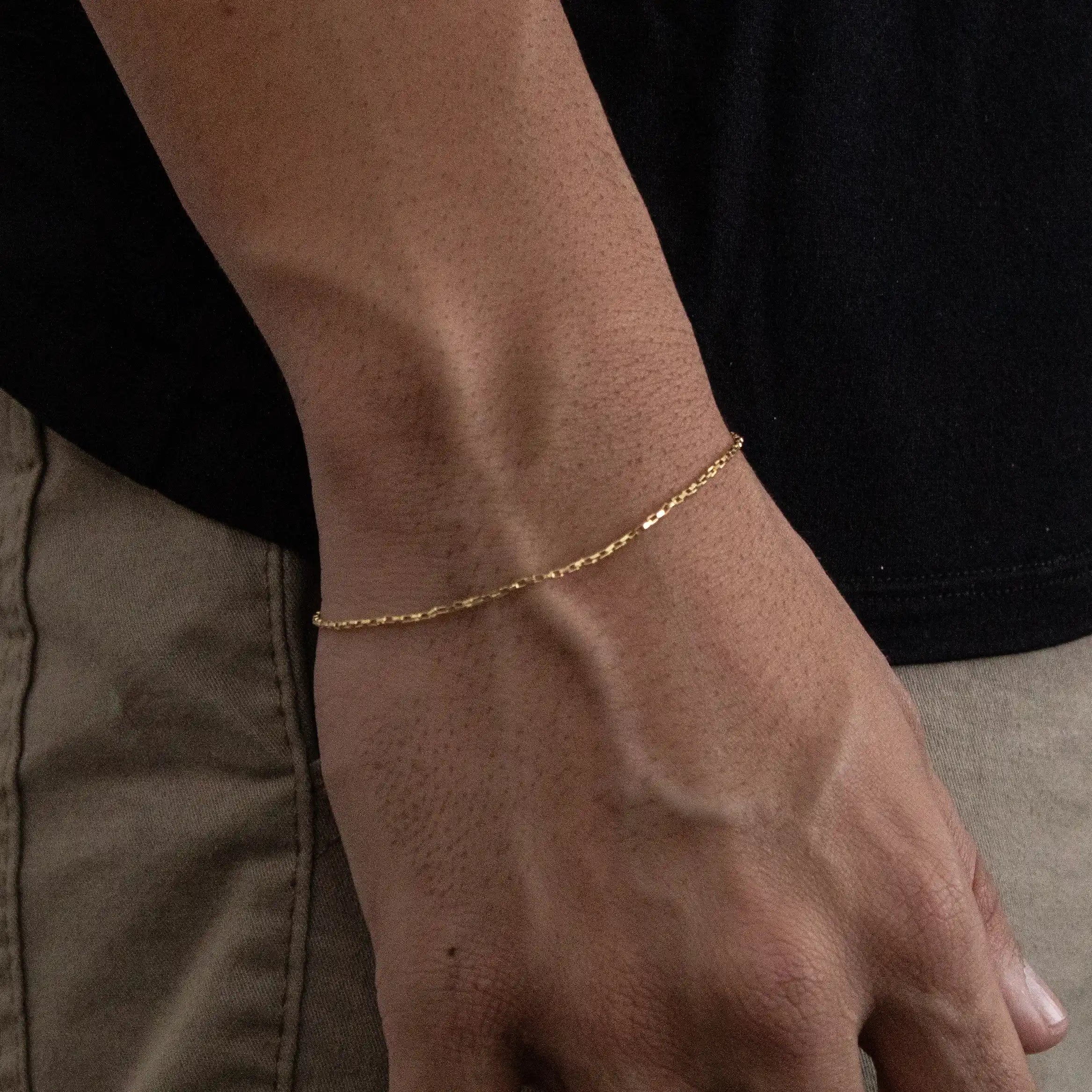 Pulseira Tijolinho 1mm Banhado a Ouro 24k