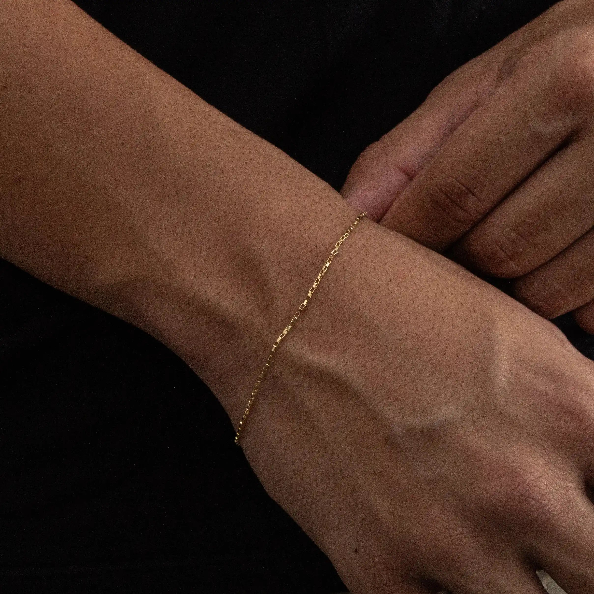 Pulseira Tijolinho 1mm Banhado a Ouro 24k