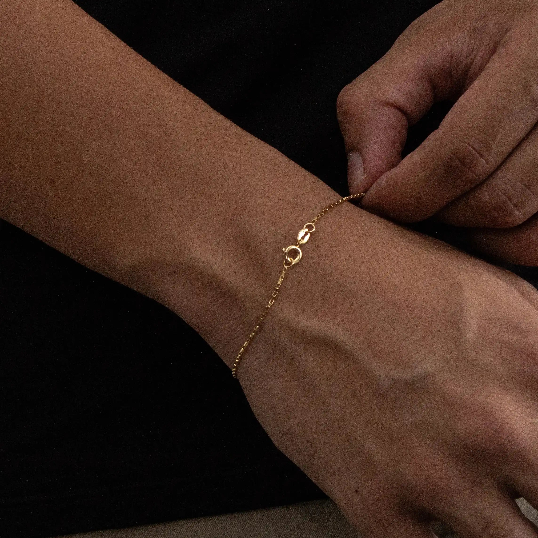 Pulseira Tijolinho 1mm Banhado a Ouro 24k